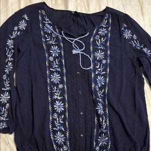 Lucky Brand embroidery blouse